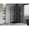 Mexen Mist-B right hinged shower cabin 90 x 90 cm, black grid, black - 8A2T-090-090-70-77-P