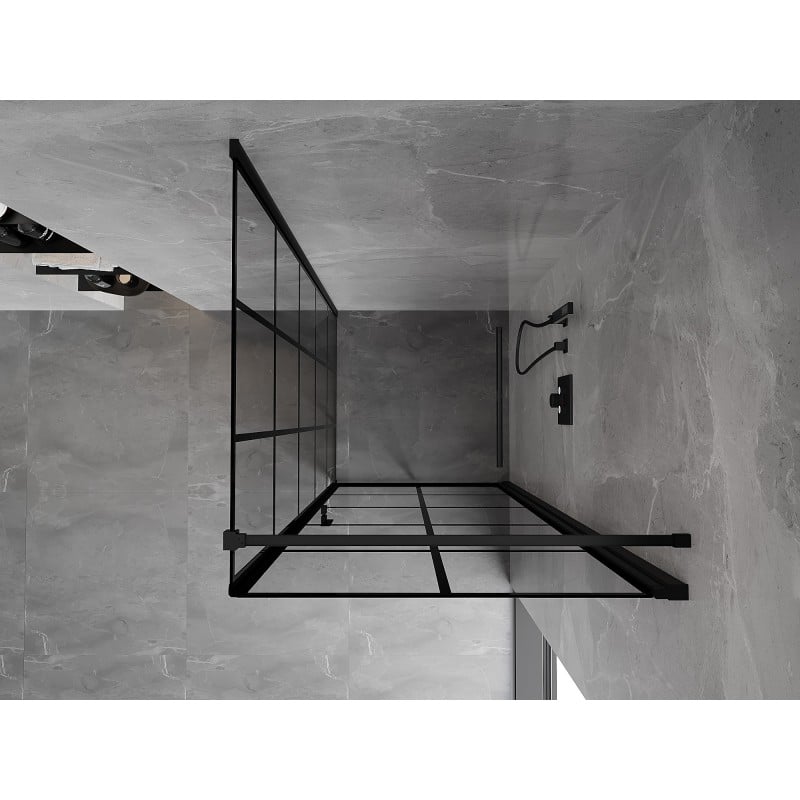 Mexen Mist-B right hinged shower cabin 90 x 90 cm, black grid, black - 8A2T-090-090-70-77-P