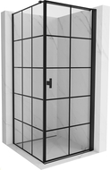 Mexen Mist-B right hinged shower cabin 90 x 90 cm, black grid, black - 8A2T-090-090-70-77-P