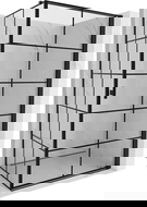 Mexen Mist-B shower enclosure with right hinged door 100 x 75 cm, black grid, black - 8A2T-100-075-70-77-P