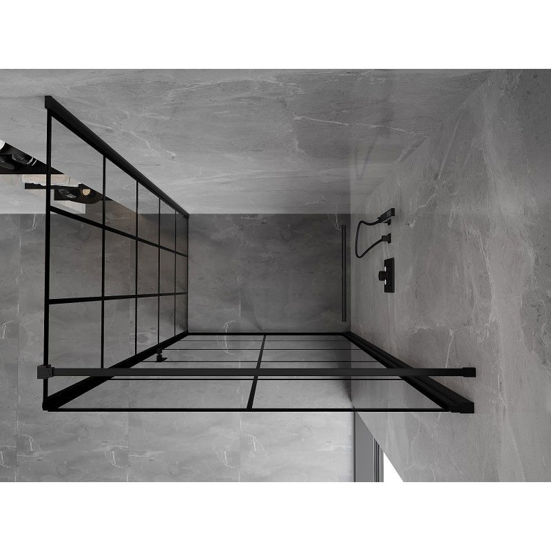 Mexen Mist-B swing shower enclosure, right 70 x 90 cm, black grid, black - 8A2T-070-090-70-77-P