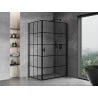 Mexen Mist-B shower enclosure hinged right 80 x 90 cm, black grid, black - 8A2T-080-090-70-77-P