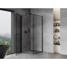 Mexen Mist-B left pivot shower cabin 80 x 80 cm, black frame, black - 8A2T-080-080-70-70-L