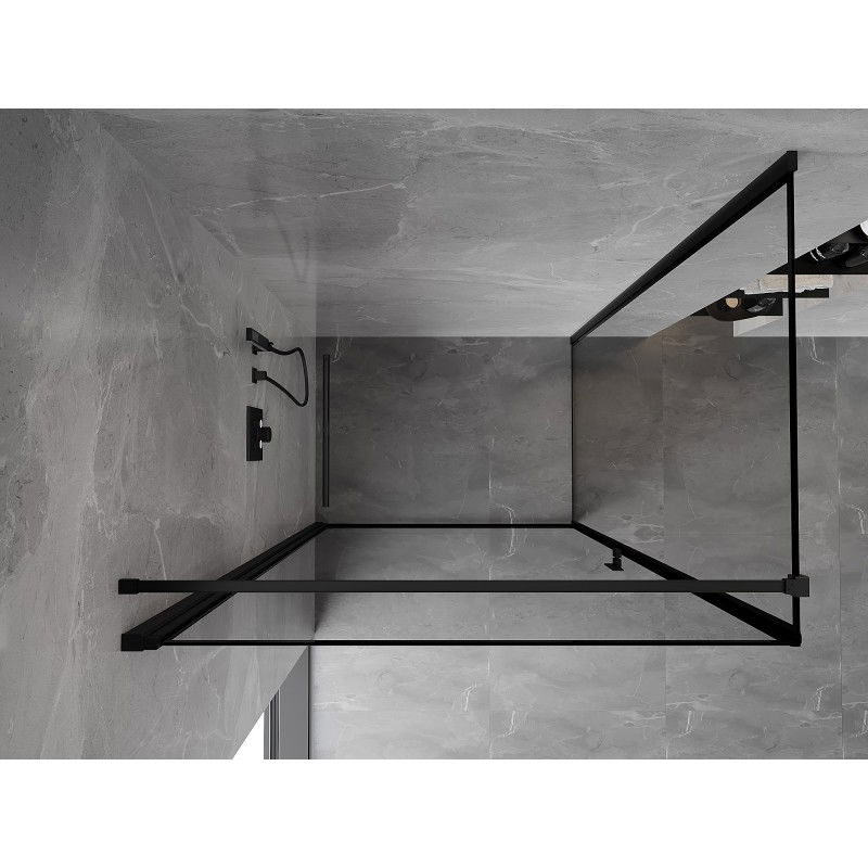 Mexen Mist-B shower enclosure swing left 90 x 70 cm, black frame, black - 8A2T-090-070-70-70-L