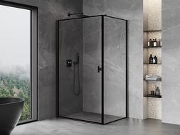 Mexen Mist-B  Left Hinge Shower Enclosure 90 x 120 cm, Black Frame, Black - 8A2T-090-120-70-70-L