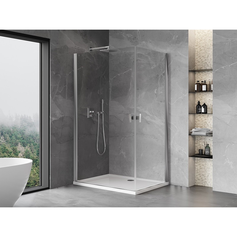 Mexen Mist-B Duo Swing Shower Enclosure 95 x 90 cm, Transparent, Chrome - 8A2-095-090-01-00