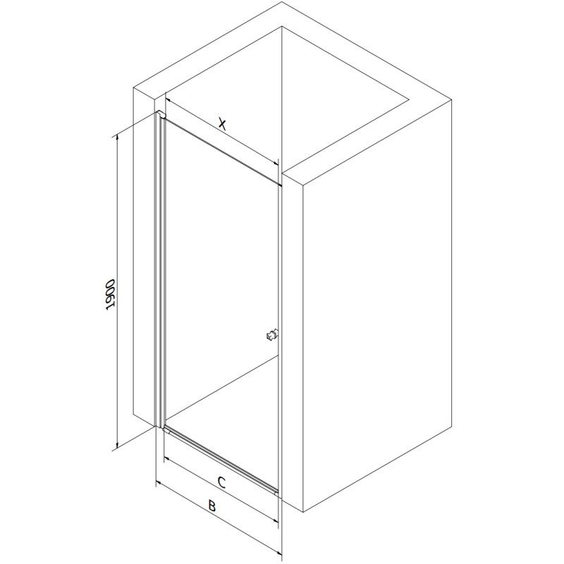 Mexen Pretoria hinged shower enclosure 100 x 100 cm, transparent, gold - 852-100-100-50-00