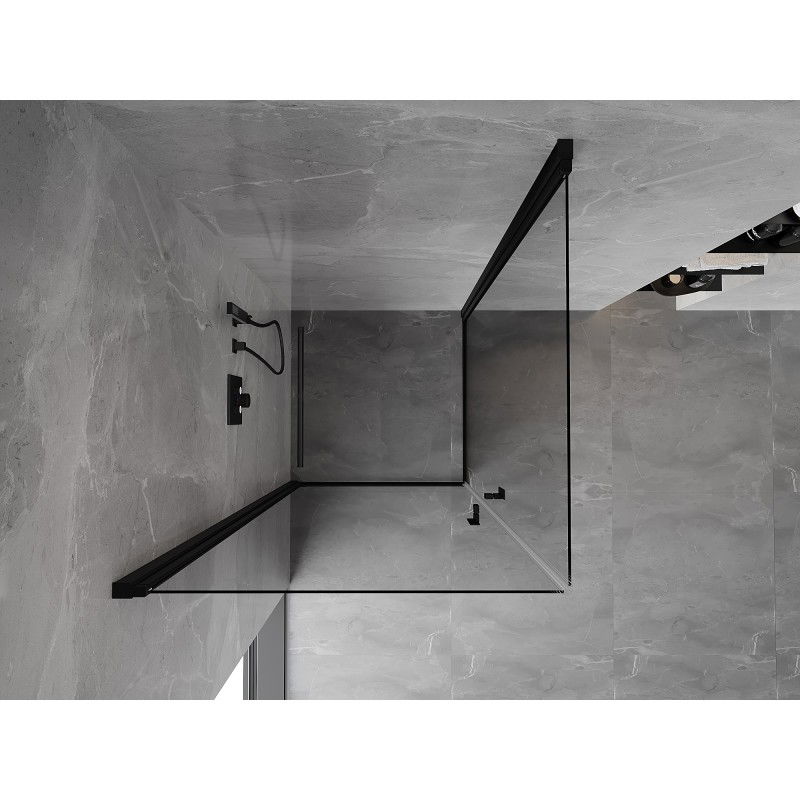 Mexen Mist-B Duo 75 x 75 cm Pivot Shower Enclosure, Clear, Black - 8A2-075-075-70-00