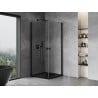 Mexen Mist-B Duo Hinged Shower Enclosure 85 x 85 cm, Transparent, Black - 8A2-085-085-70-00