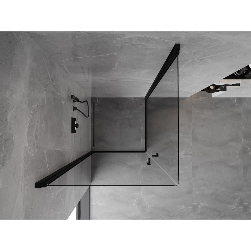 Mexen Mist-B Duo Hinged Shower Enclosure 85 x 85 cm, Transparent, Black - 8A2-085-085-70-00