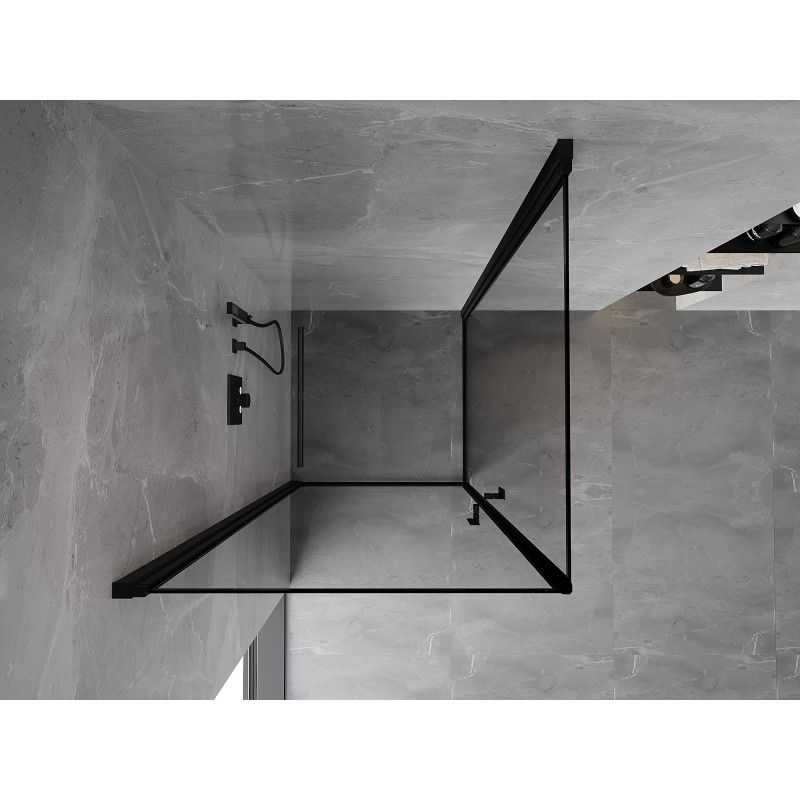 Mexen Mist-B Duo pivot shower cabin 90 x 90 cm, black frame, black - 8A2-090L-090P-70-70