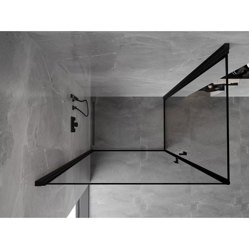 Mexen Mist-B Duo pivot shower cabin 80 x 90 cm, black frame, black - 8A2-080L-090P-70-70