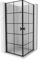 Mexen Mist-B Duo shower enclosure swivel 70 x 70 cm, black grid, black - 8A2-070L-070P-70-77