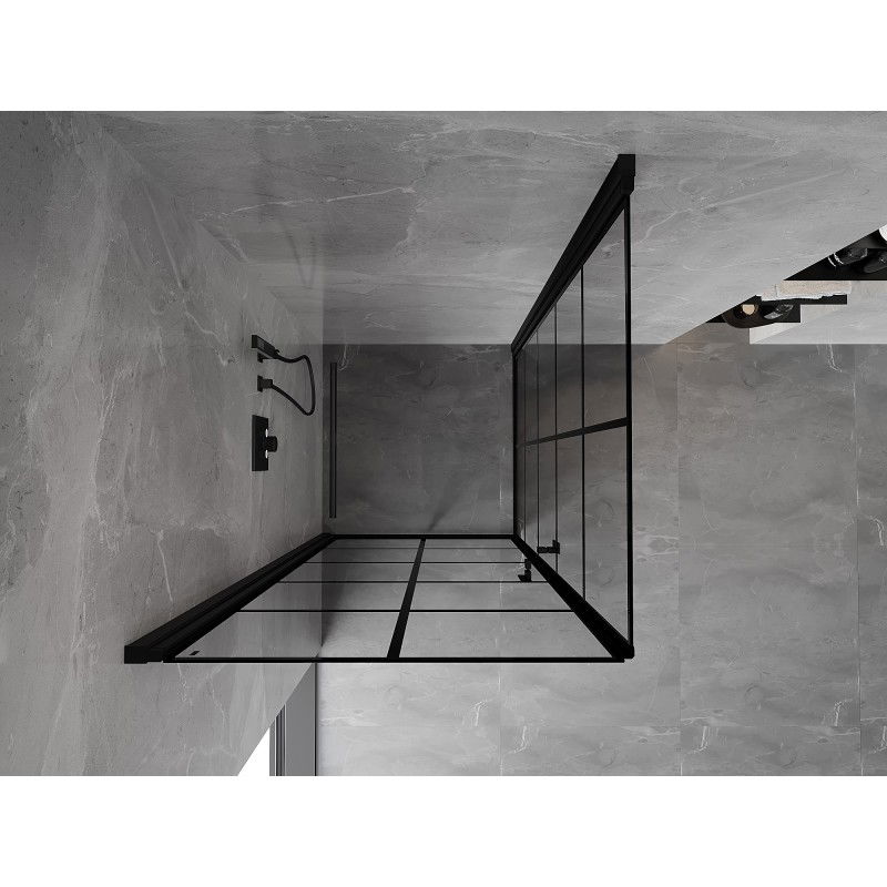 Mexen Mist-B Duo Hinged Shower Cabin 90 x 90 cm, Black Grid, Black - 8A2-090L-090P-70-77