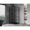 Mexen Mist-B Duo Hinged Shower Cabin 90 x 90 cm, Black Grid, Black - 8A2-090L-090P-70-77