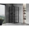 Mexen Mist-B Duo Hinged Shower Cabin 90 x 90 cm, Black Grid, Black - 8A2-090L-090P-70-77