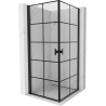 Mexen Mist-B Duo Hinged Shower Enclosure 100 x 100 cm, Black Grid, Black - 8A2-100L-100P-70-77