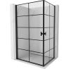 Mexen Mist-B Duo Swing Shower Enclosure 100 x 90 cm, Black Grid, Black - 8A2-100L-090P-70-77