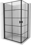 Mexen Mist-B Duo pivot shower enclosure 90 x 100 cm, black grid, black - 8A2-090L-100P-70-77