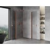 Mexen Mist-B Duo Hinged Shower Enclosure 80 x 80 cm, Transparent, Brushed Copper - 8A2-080-080-65-00