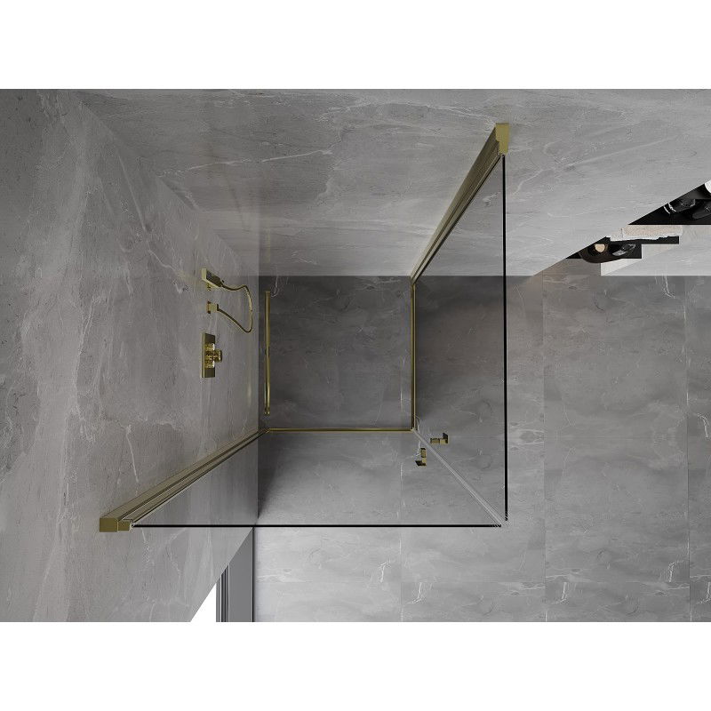 Mexen Mist-B Duo Hinged Shower Enclosure 70 x 70 cm, Transparent, Gold - 8A2-070-070-50-00