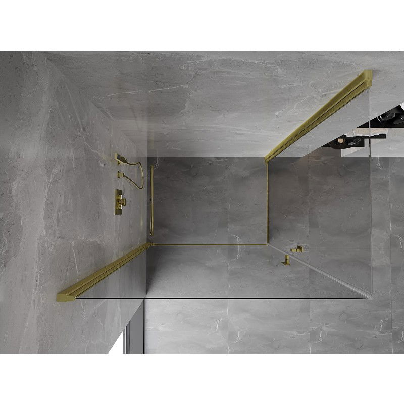 Mexen Mist-B Duo hinged shower enclosure 100 x 70 cm, transparent, brushed gold - 8A2-100-070-55-00