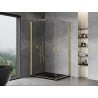 Mexen Mist-B Duo Hinged Shower Cabin 90 x 80 cm, Transparent, Brushed Gold - 8A2-090-080-55-00