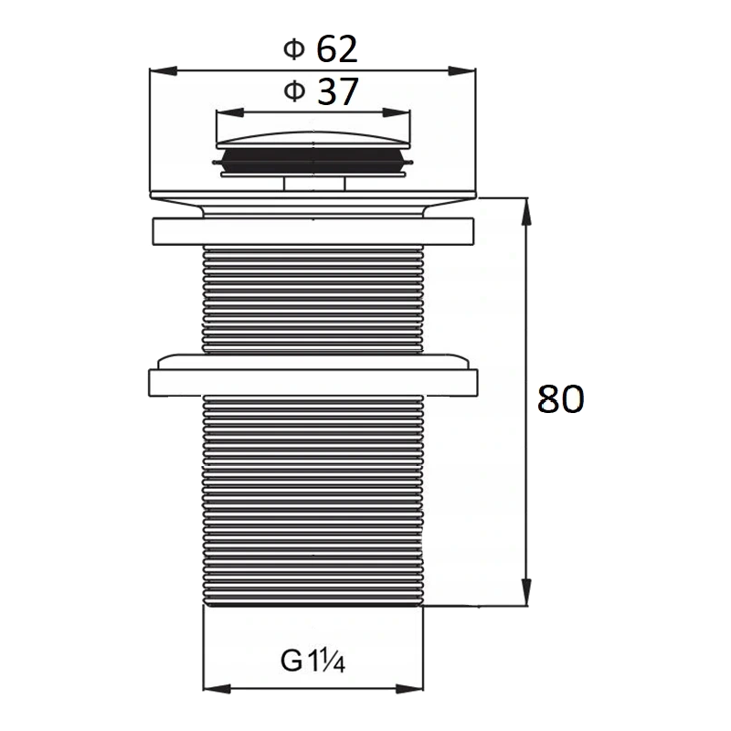 Mexen click-clack plug small round, chrome - 79915-00