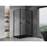 Mexen Mist-B right swing shower cabin 100 x 80 cm, black frame, black - 8A2T-100-080-70-70-P