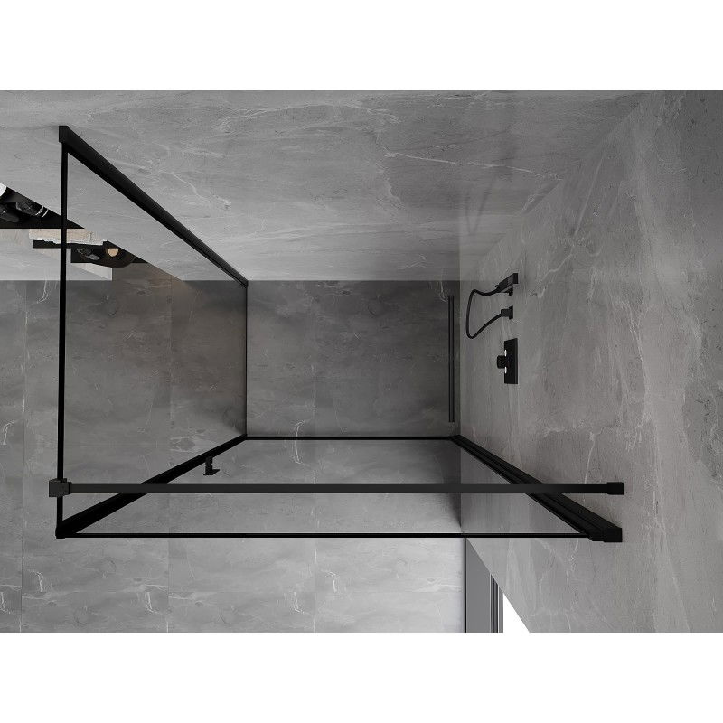 Mexen Mist-B shower enclosure hinged right 80 x 110 cm, black frame, black - 8A2T-080-110-70-70-P