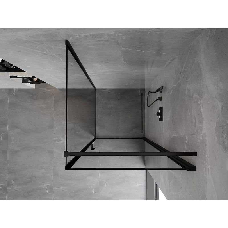 Mexen Mist-B right hinged shower cabin 70 x 70 cm, black frame, black - 8A2T-070-070-70-70-P