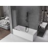 Mexen Velar L 2-panel sliding bathtub screen 70 x 150 cm, frost, brushed gun gray - 896-070-003-31-66