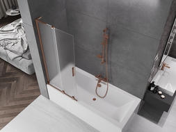 Mexen Velar L 2-panel sliding shower screen 80 x 150 cm, frosted, rose gold - 896-080-003-31-60