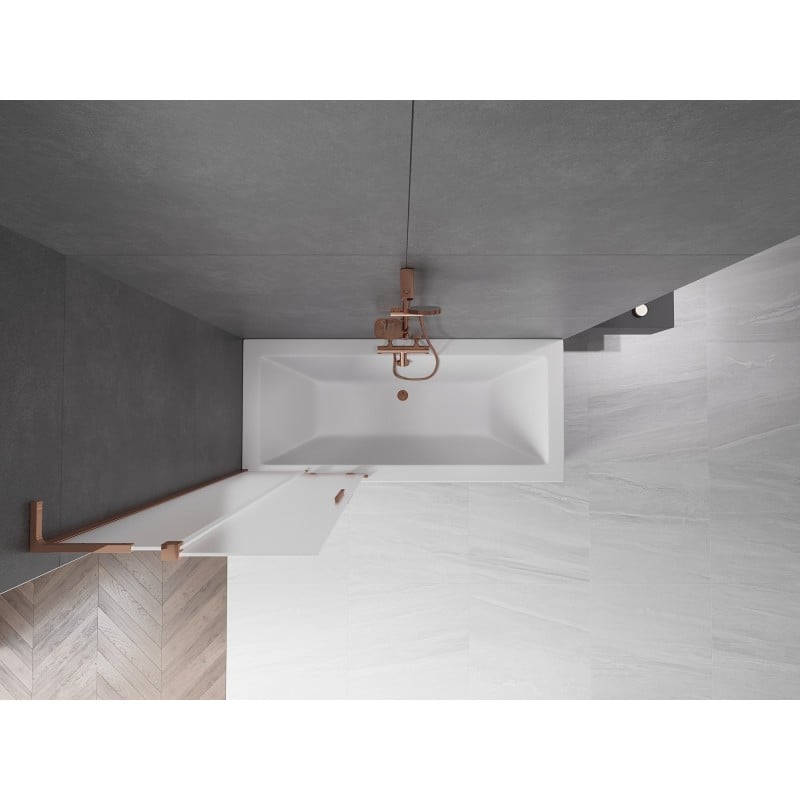 Mexen Velar L 2-wing sliding bath screen 75 x 150 cm, frost, rose gold - 896-075-003-31-60