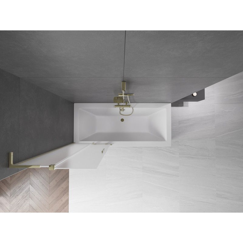 Mexen Velar L 2-wing sliding shower screen 85 x 150 cm, frosted, gold - 896-085-003-31-50