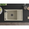 Mexen Elias 1-bowl granite sink with drainer 795 x 480 mm, beige, black siphon - 6511791005-69-B