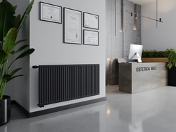 Mexen CVH10 Hygienic Panel Radiator 400 x 1400 mm, Bottom Connection, 605 W, Anthracite - W610H-040-140-66