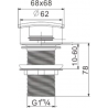 Mexen click-clack square stopper, chrome - 79916-00