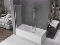 Mexen Velar L 2-panel sliding bath screen 90 x 150 cm, frost, brushed nickel - 896-090-003-31-97
