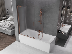 Mexen Velar L Shower Screen 2-wing Sliding 100 x 150 cm, Frosted, Rose Gold - 896-100-003-31-60