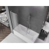 Mexen Velar L sliding bath screen 2-panel 100 x 150 cm, frost, brushed nickel - 896-100-003-31-97