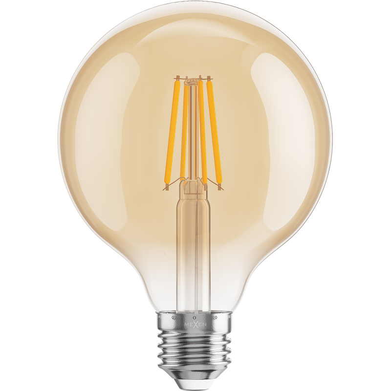 Mexen Vintis LED Filament Bulb E27, G95, 6W, Warm - 2200K, 600 lm, amber - L157-E27-0622-50