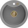 Mexen Diego 1-Bowl Granite Sink 488 x 480 mm, Grey, Golden Siphon - 6512481000-71-G