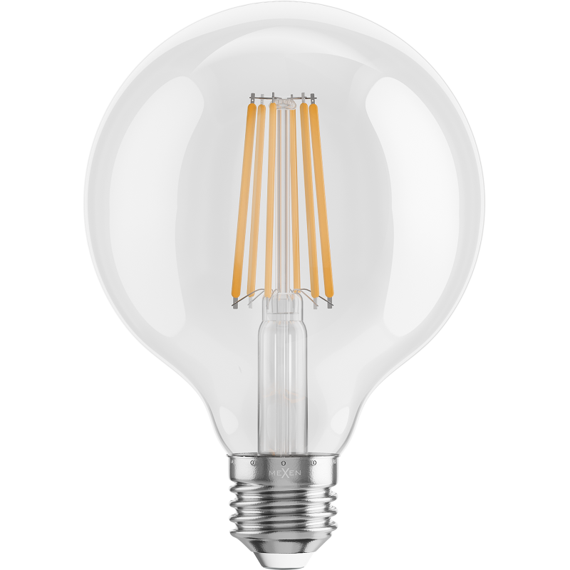 Mexen Vintis LED Filament Bulb E27, G95, 10W, Warm - 2700K, 1320 lm, clear - L157-E27-1027-00
