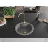 Mexen Diego 1-bowl granite sink 488 x 480 mm, gray, gold siphon - 6512481000-71-G
