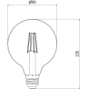 Mexen Vintis LED Filament Bulb E27, G95, 6W, Neutral - 4000K, 720 lm, clear - L157-E27-0640-00