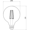 Mexen Vintis LED filament bulb E27, G95, 10W, Neutral - 4000K, 1320 lm, clear - L157-E27-1040-00