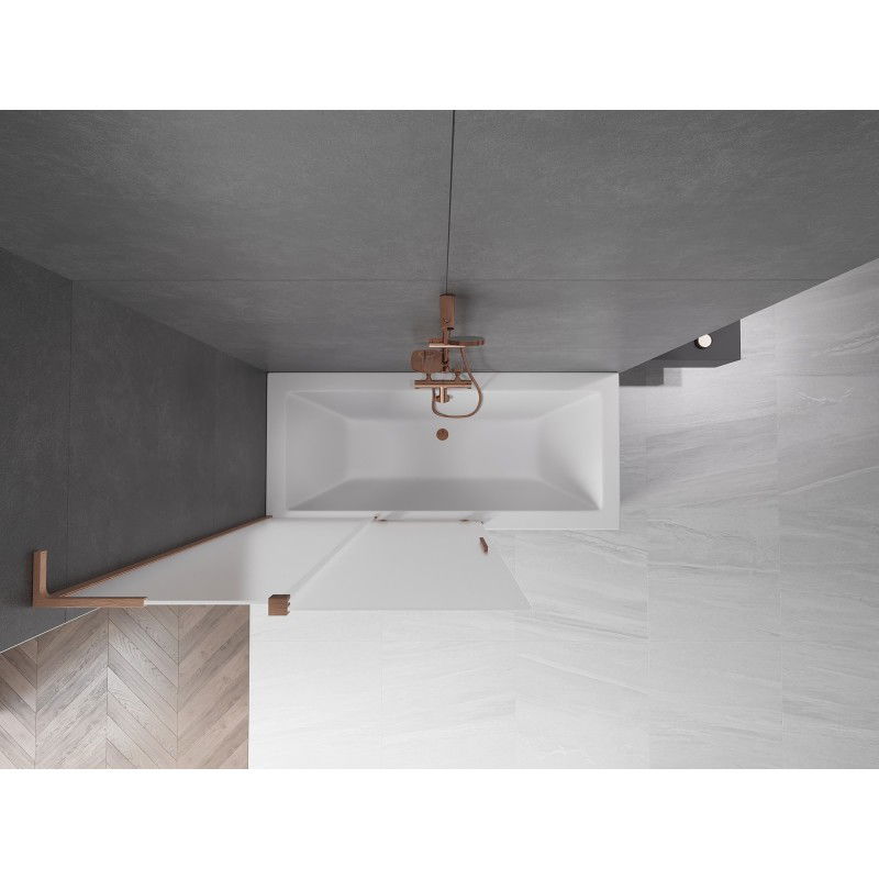 Mexen Velar L bath screen 2-wing sliding 110 x 150 cm, frost, brushed copper - 896-110-003-31-65
