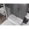 Mexen Velar L 2-panel sliding bath screen 110 x 150 cm, frosted, brushed nickel - 896-110-003-31-97