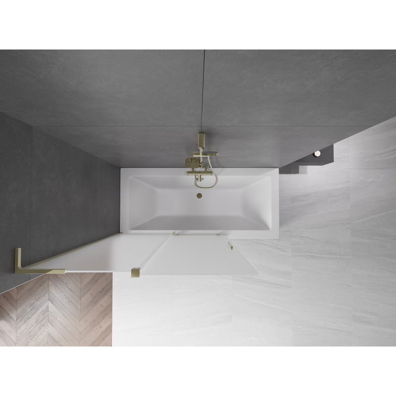 Mexen Velar L shower screen 2-wing sliding 120 x 150 cm, frost, gold - 896-120-003-31-50